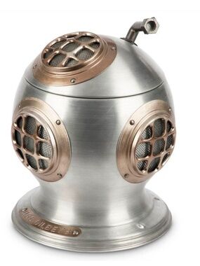 VINTAGE 70’s SEYMOUR MANN DIVER HELMET ICE BUCKET PEWTERTONE W/ BOX